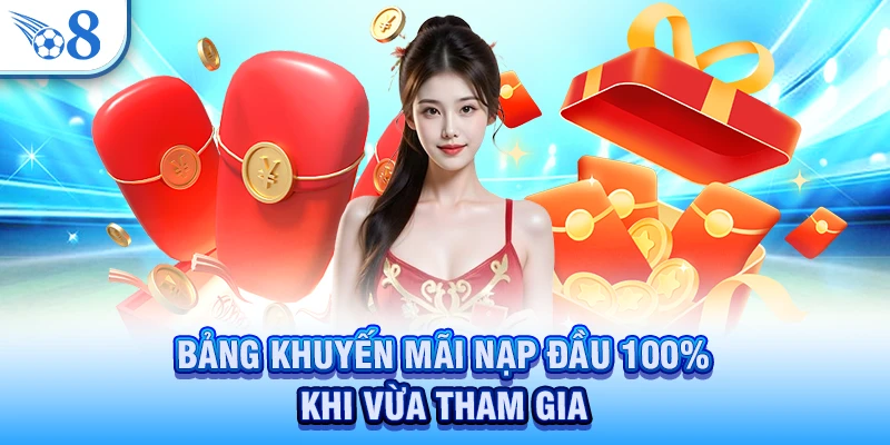 Bảng khuyến mãi nạp đầu 100% khi vừa tham gia